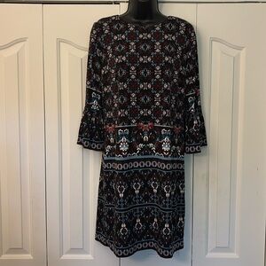 White House Black Market Bell-Sleeve Dress Black Women Size Small